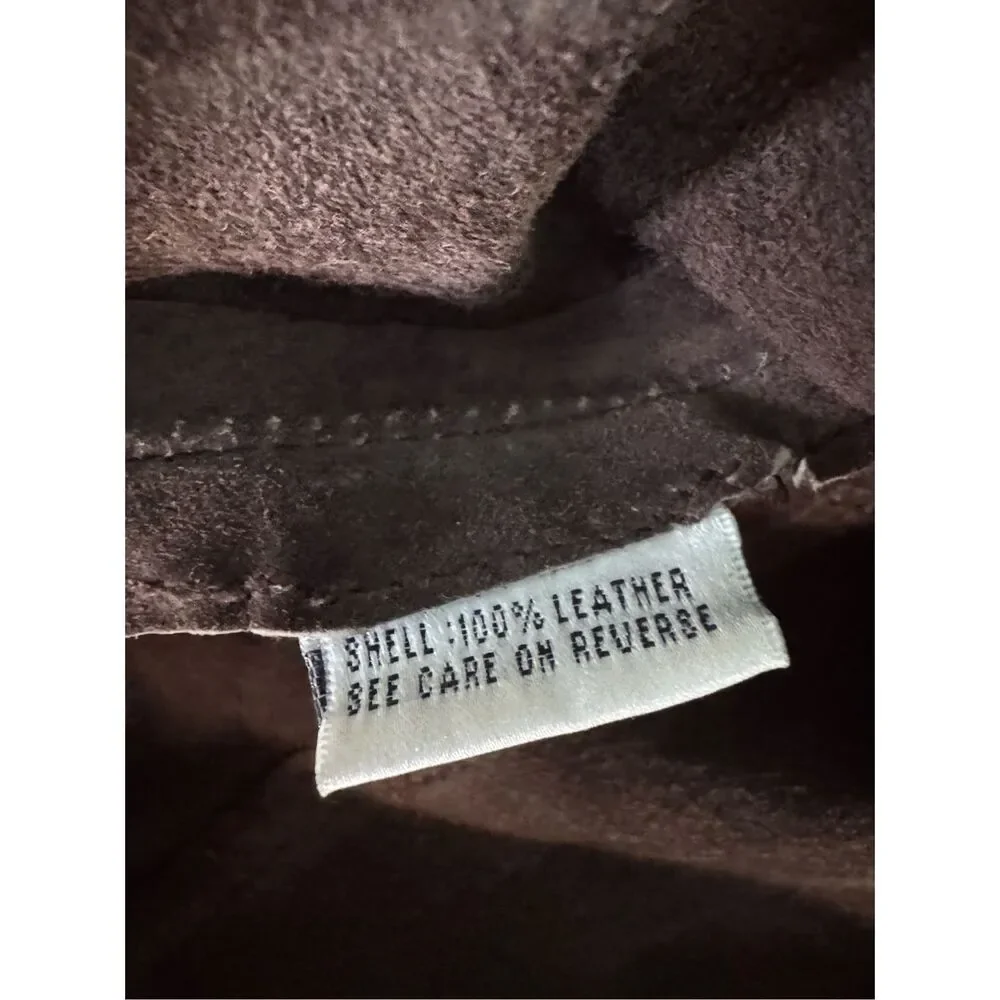 Vtg Wet Seal 100% Leather Suede Chocolate Brown Mini Skirt‎ Y2K Sz 3/25 Small